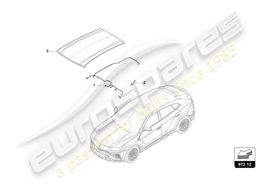 lamborghini urus s (2023) roof wiring harness parts diagram