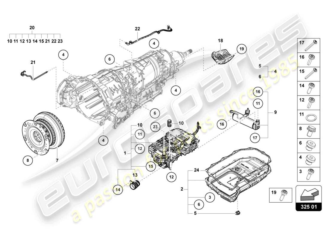 lamborghini urus s (2024) mechatronic with software parts diagram
