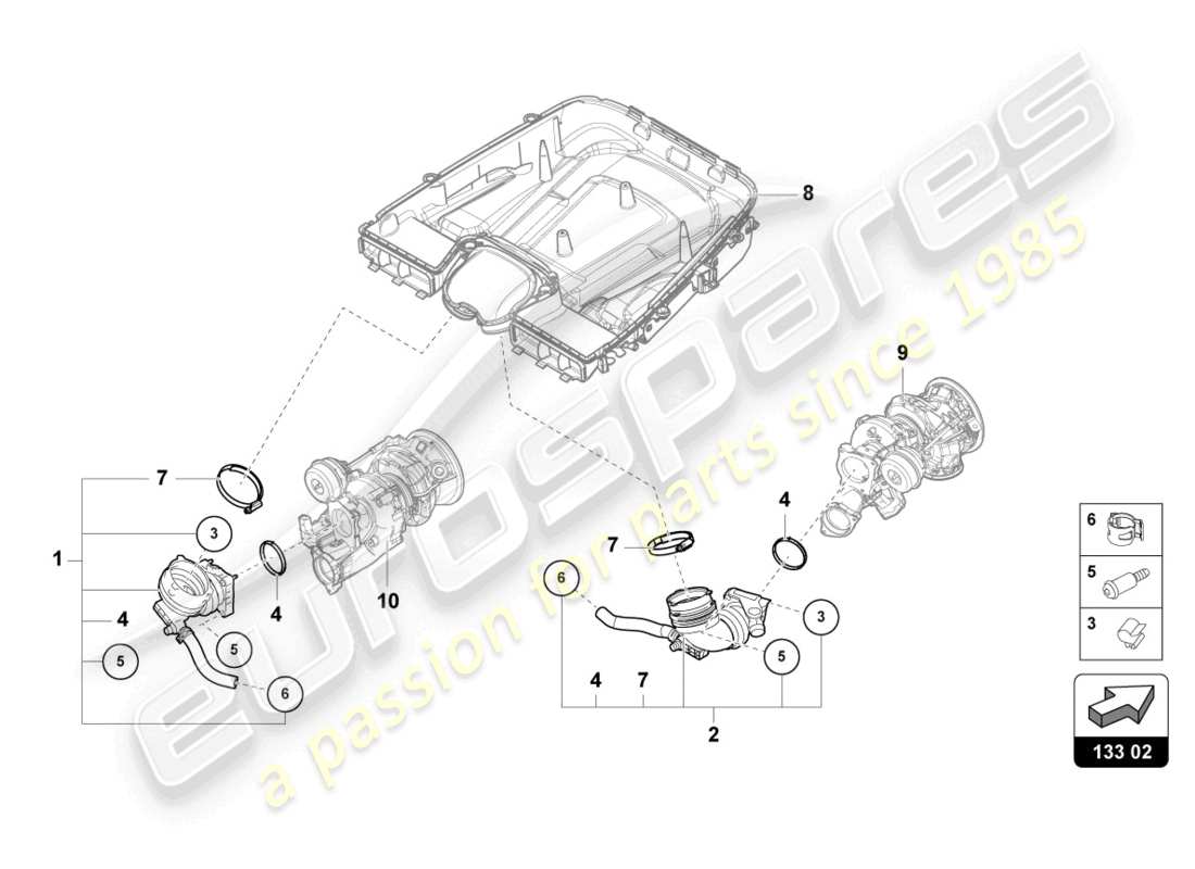 lamborghini urus performante (2024) intake connection parts diagram
