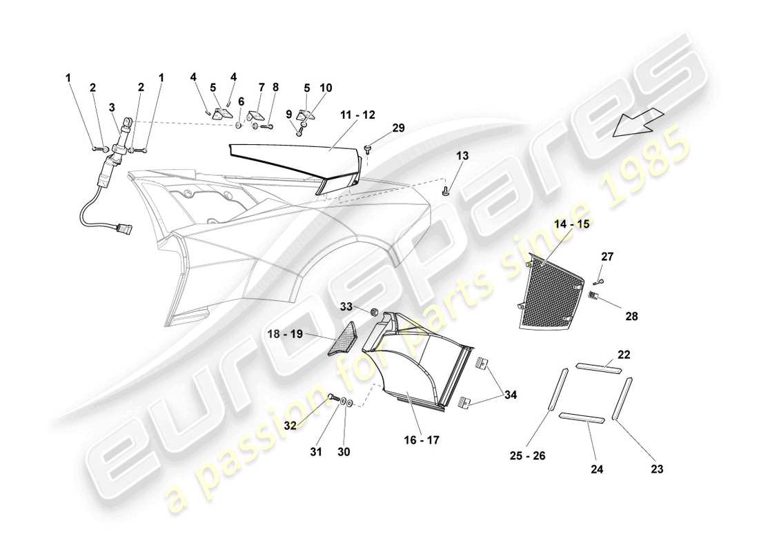 lamborghini reventon side panel trim parts diagram