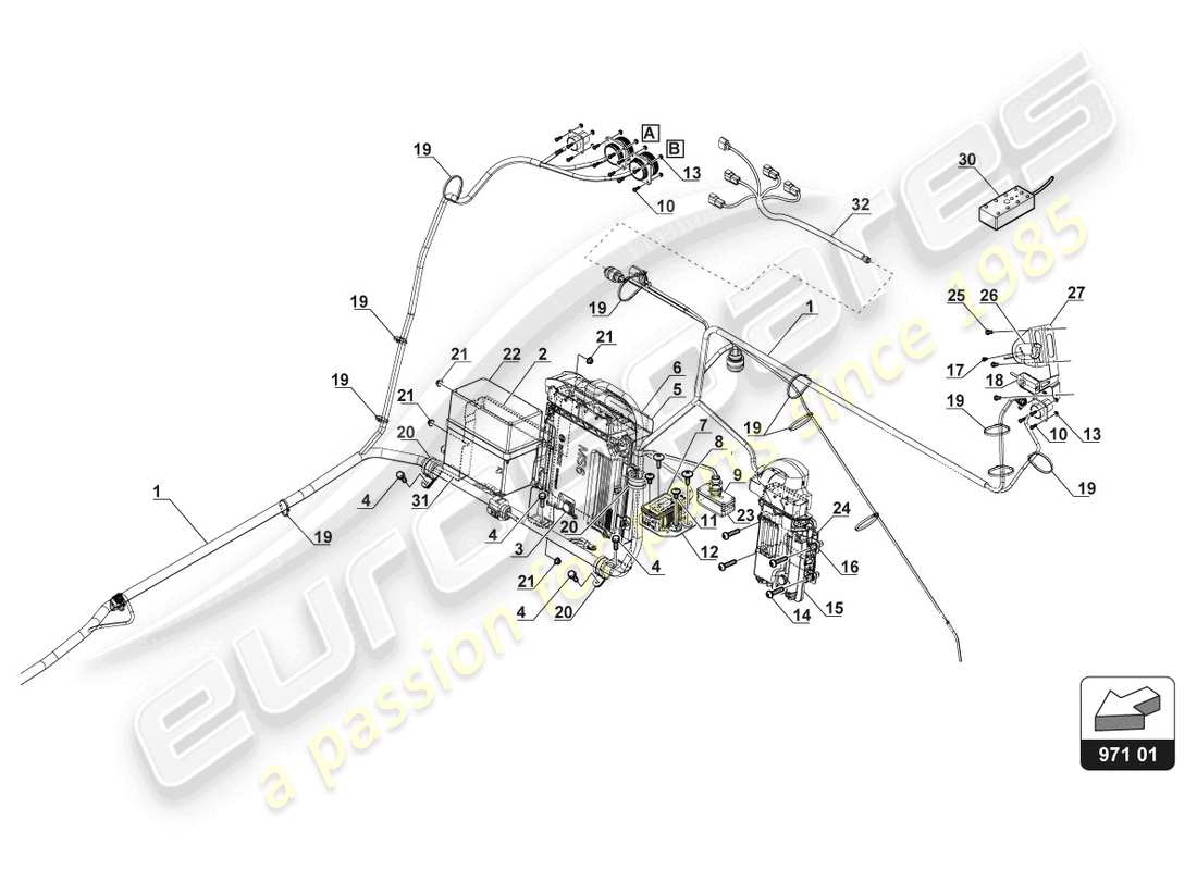 lamborghini 2018 (gt3 evo) electrics interior part diagram
