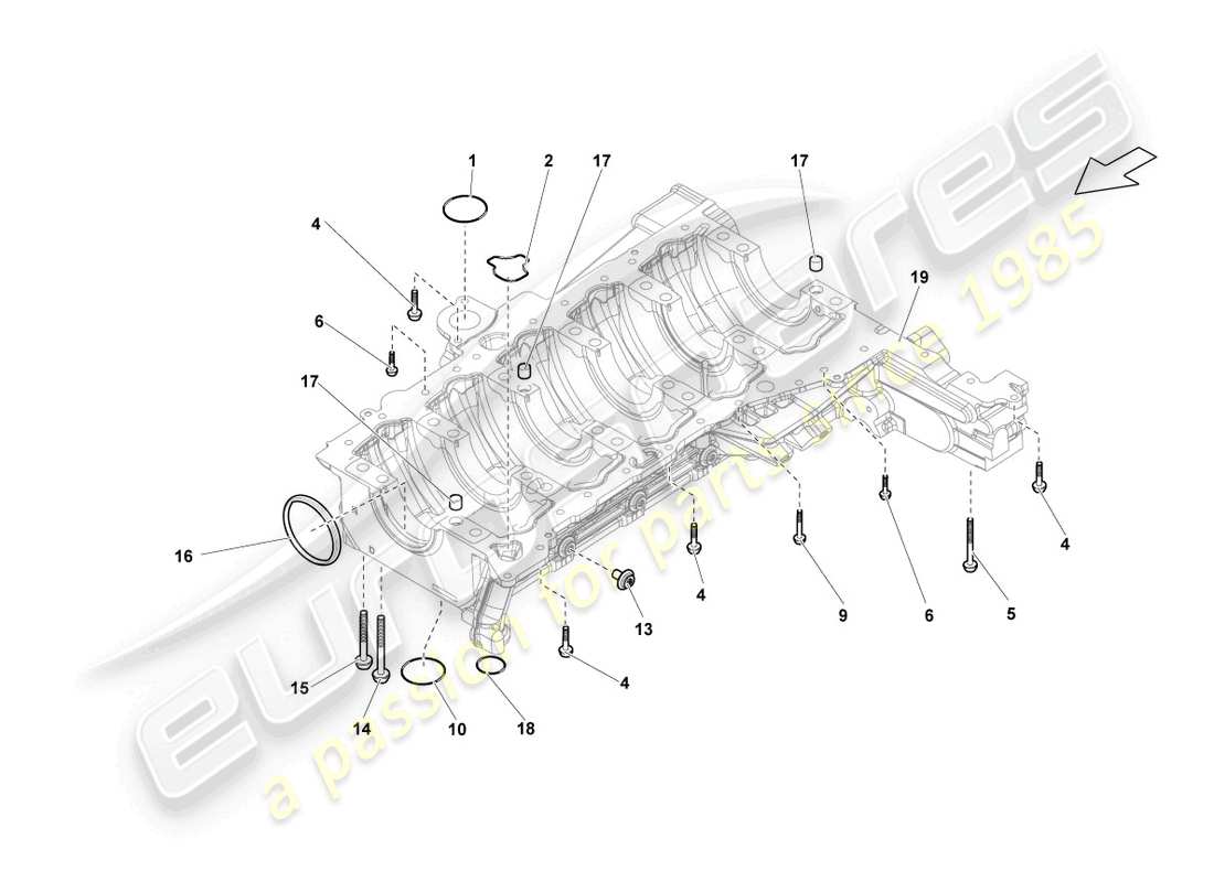 lamborghini blancpain sts (2012) securing components and seals part diagram