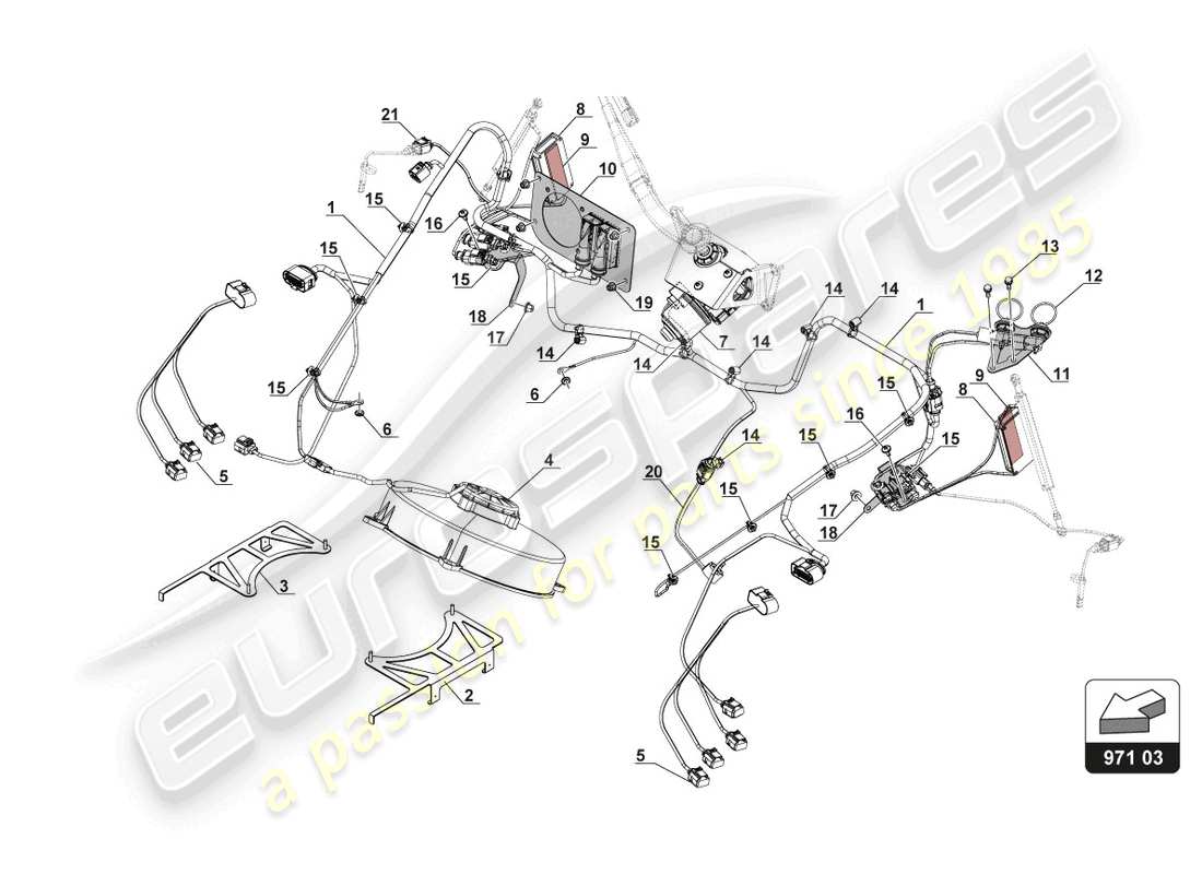 lamborghini 2018 (gt3 evo) electrics front end part diagram