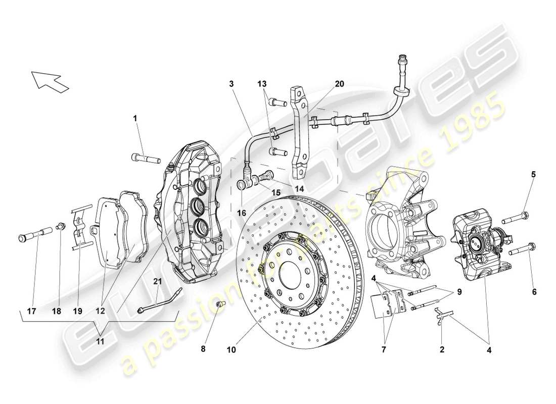 a part diagram from the lamborghini lp640 coupe (2009) parts catalogue