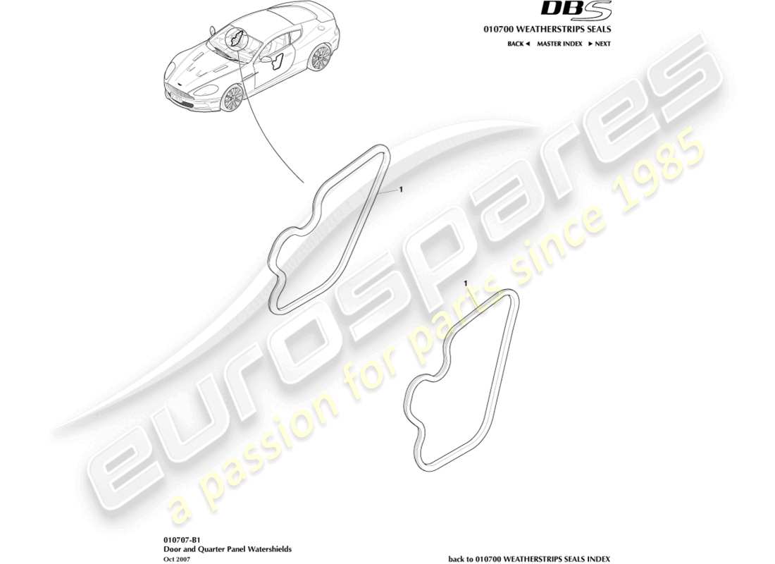 a part diagram from the aston martin dbs parts catalogue