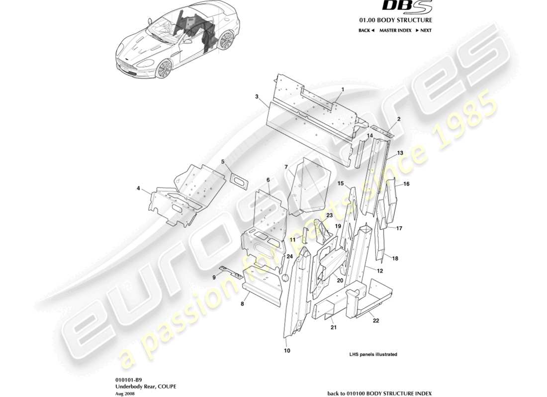 a part diagram from the aston martin dbs (2007) parts catalogue