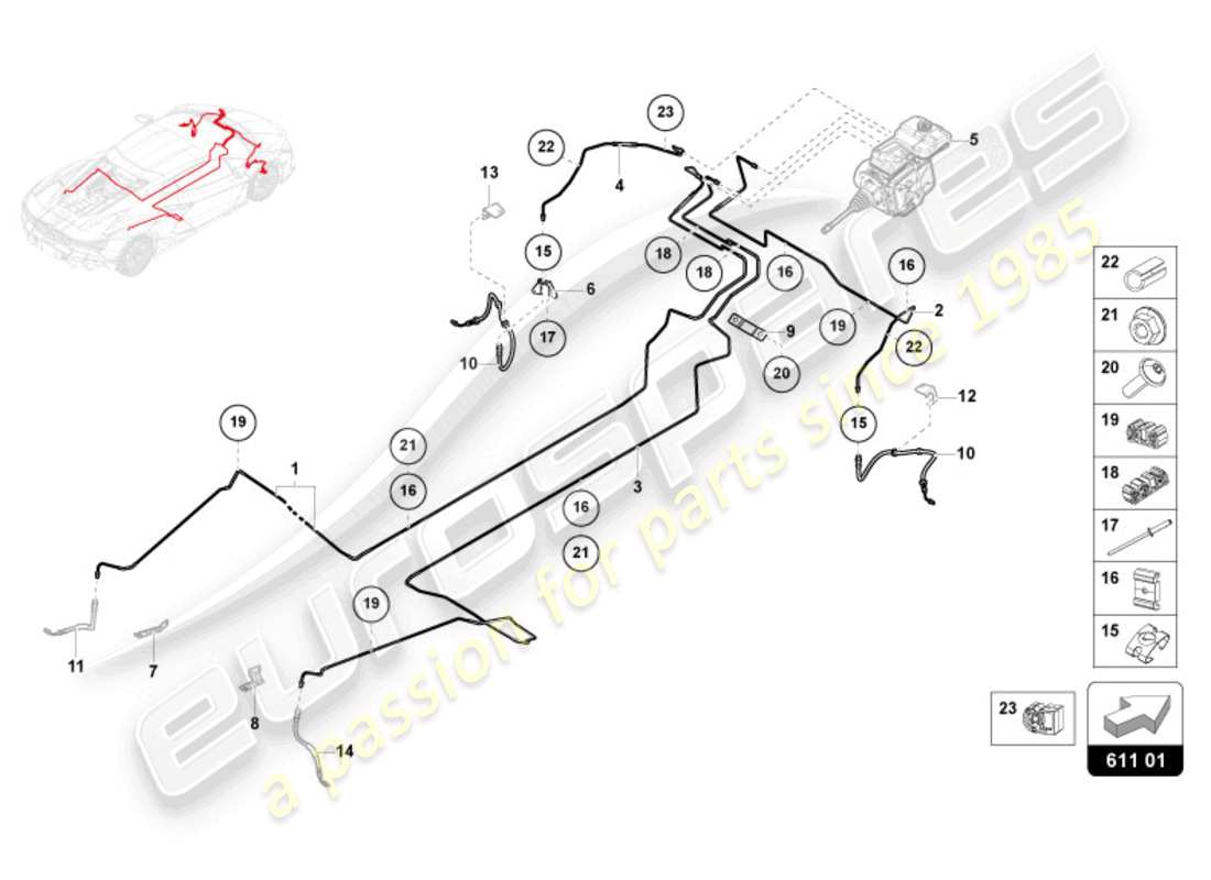 lamborghini revuelto coupe (2024) brake pipe part diagram