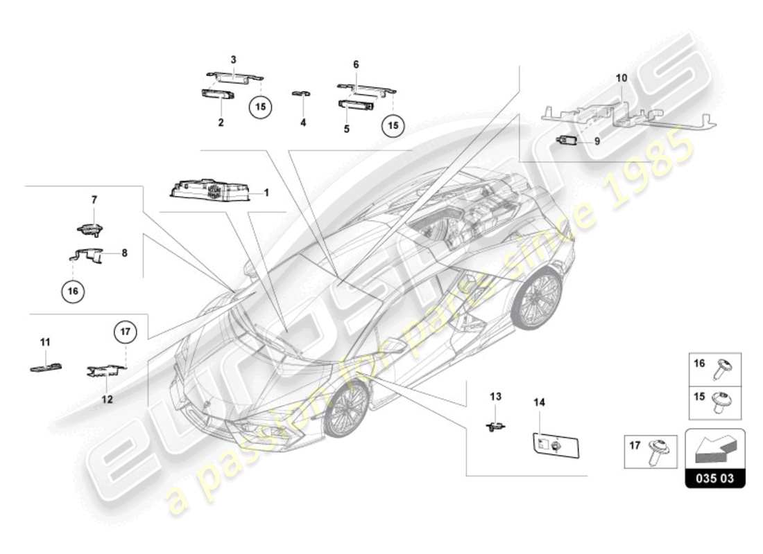 lamborghini revuelto coupe (2024) aerial parts diagram