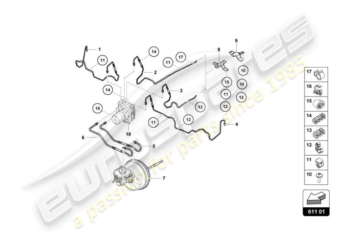 a part diagram from the lamborghini huracan tecnica parts catalogue