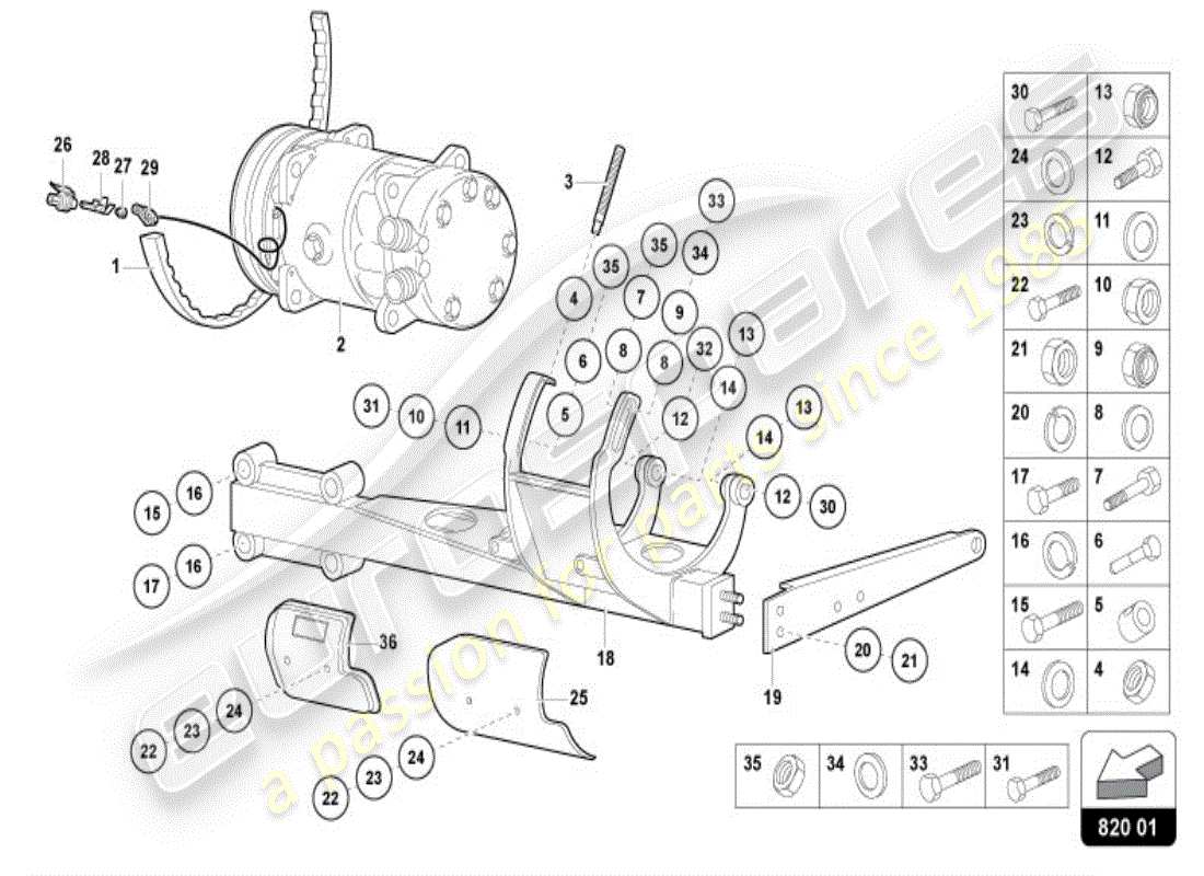 a part diagram from the lamborghini diablo vt (1998) parts catalogue