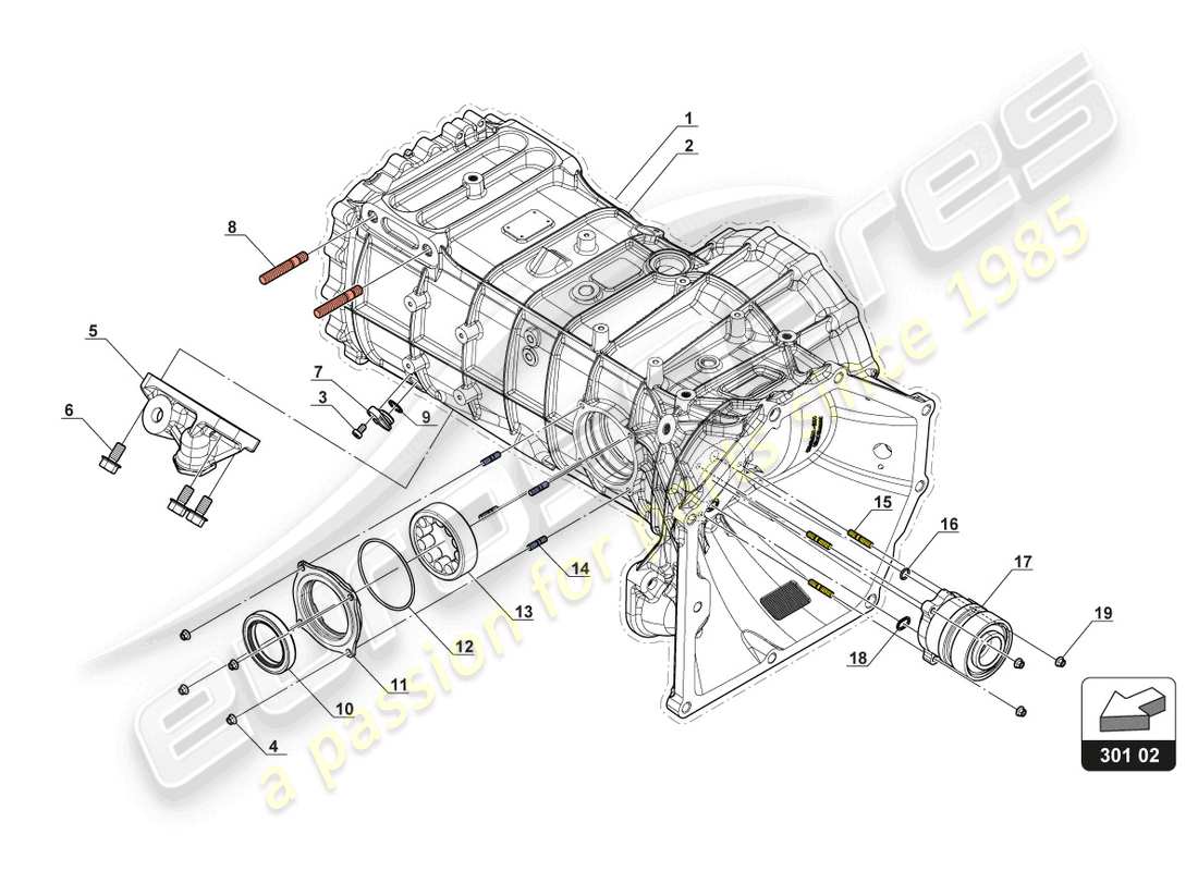 a part diagram from the lamborghini huracan squadra corse parts catalogue
