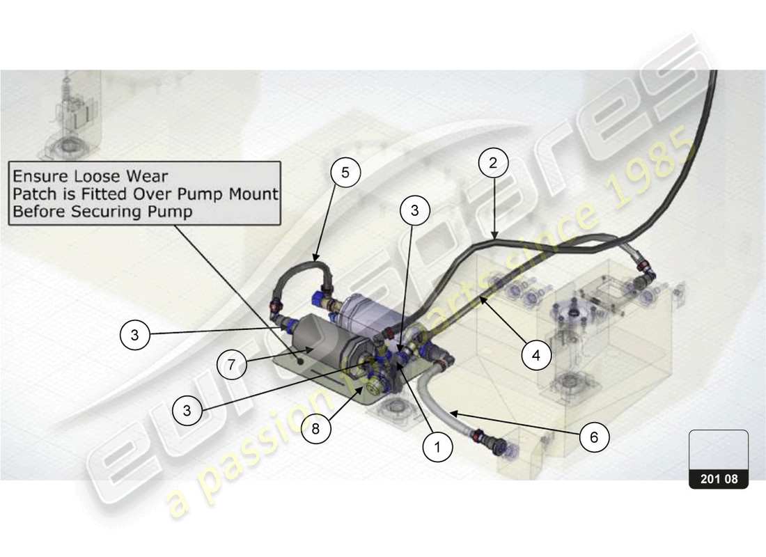 a part diagram from the lamborghini huracan squadra corse parts catalogue