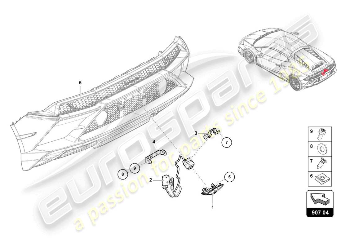 a part diagram from the lamborghini huracan tecnica parts catalogue