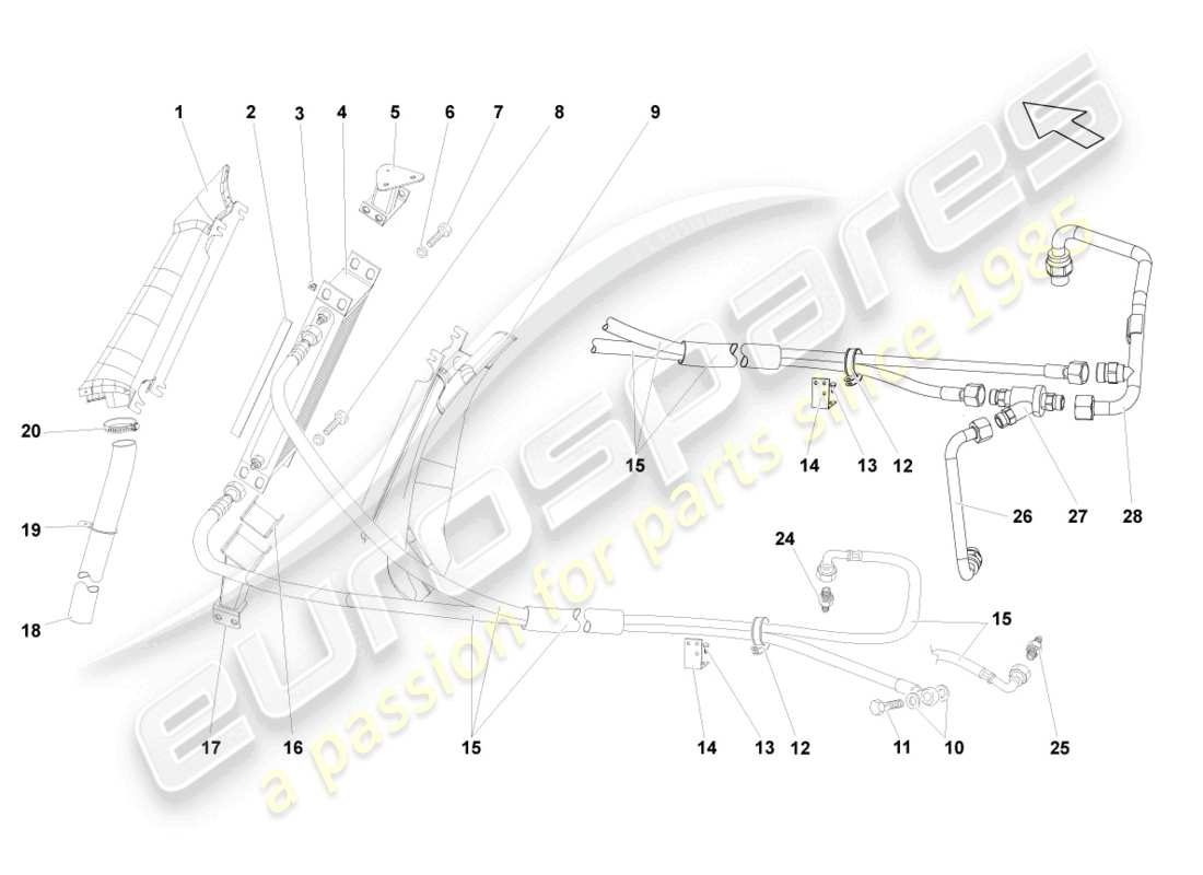 a part diagram from the Lamborghini Gallardo Coupe (2004) parts catalogue