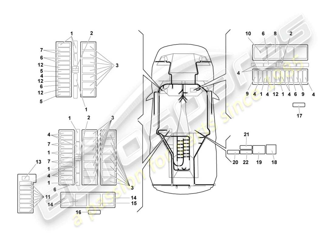 a part diagram from the lamborghini lp640 coupe (2007) parts catalogue