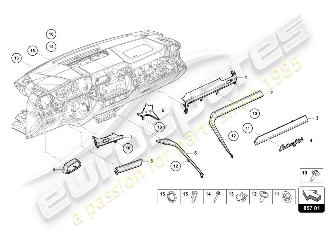 a part diagram from the lamborghini urus parts catalogue
