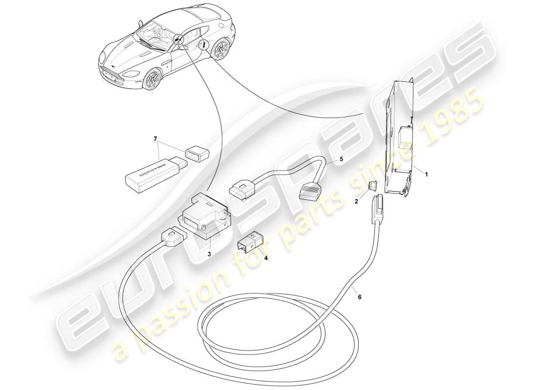 a part diagram from the aston martin v8 vantage parts catalogue
