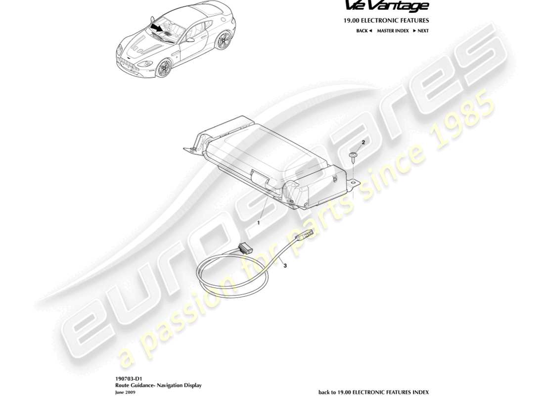 a part diagram from the aston martin v12 vantage (2010) parts catalogue