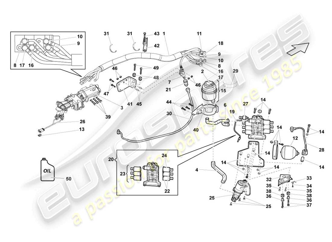 a part diagram from the lamborghini gallardo spyder (2008) parts catalogue