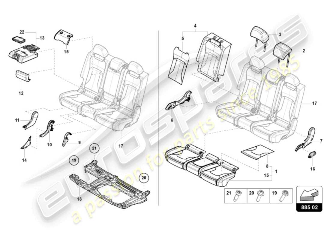 a part diagram from the lamborghini urus parts catalogue