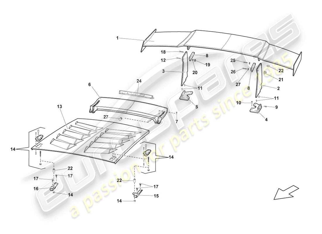a part diagram from the lamborghini blancpain sts (2013) parts catalogue