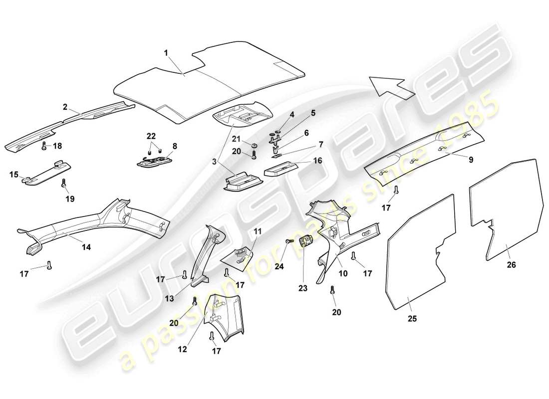 a part diagram from the Lamborghini LP640 Coupe (2010) parts catalogue