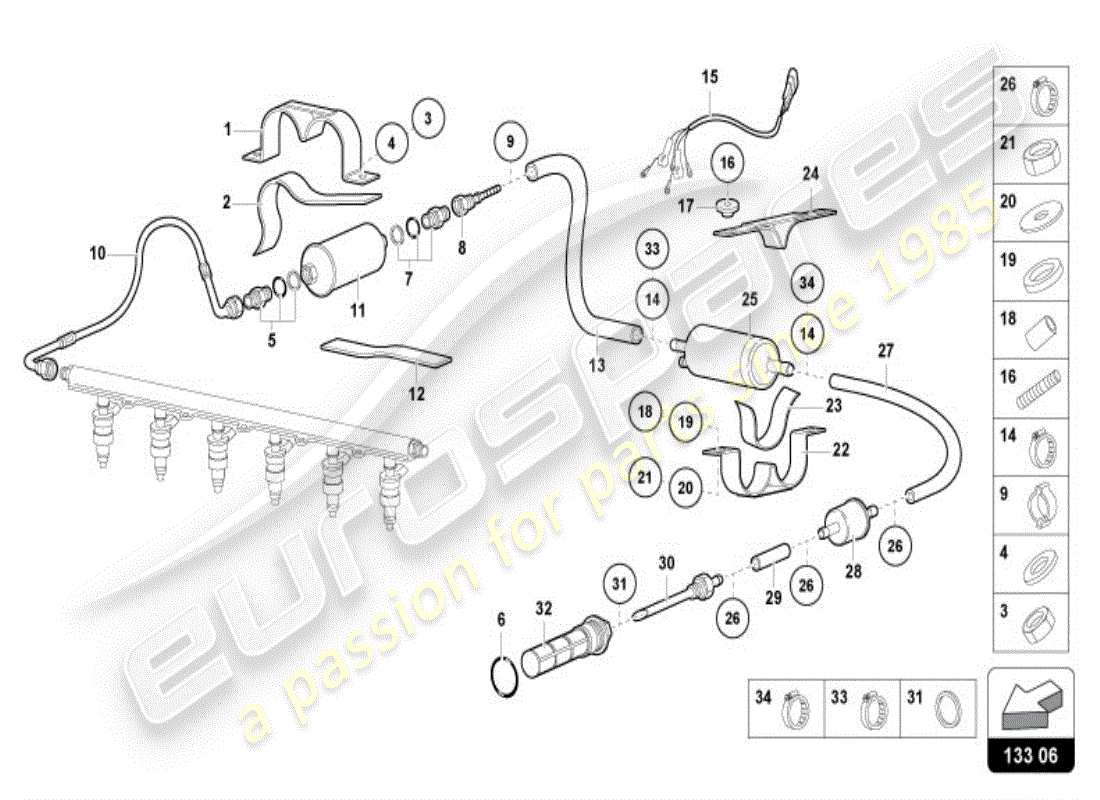 a part diagram from the lamborghini diablo vt (1997) parts catalogue