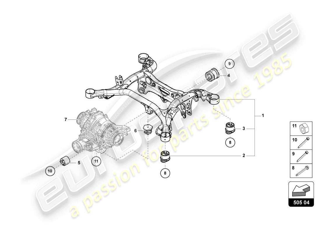 a part diagram from the lamborghini urus s (2023) parts catalogue