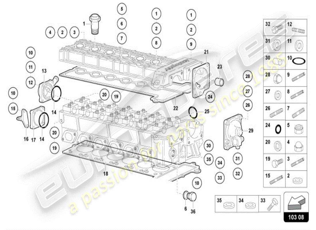 a part diagram from the lamborghini diablo parts catalogue
