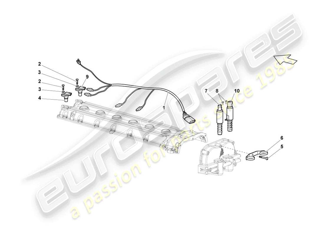 a part diagram from the lamborghini lp640 roadster (2009) parts catalogue