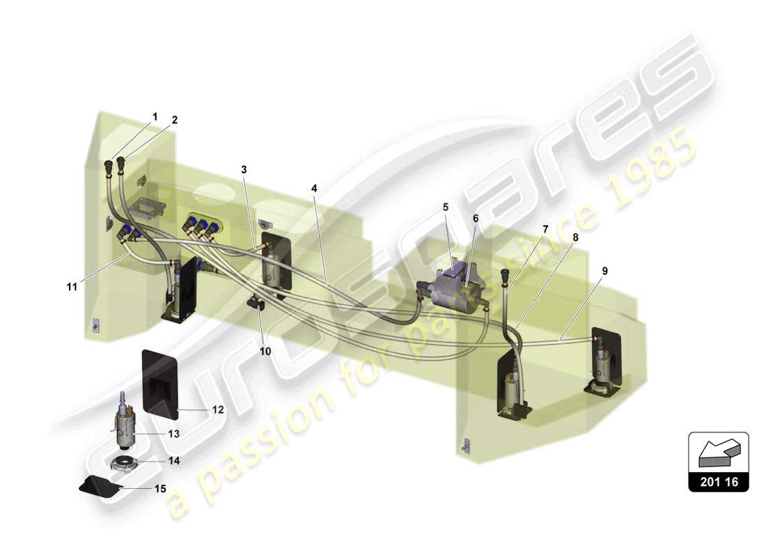VIEW PARTS DIAGRAMS FROM THE LAMBORGHINI HURACAN SQUADRA CORSE PARTS CATALOGUE a part diagram from the lamborghini huracan squadra corse parts catalogue