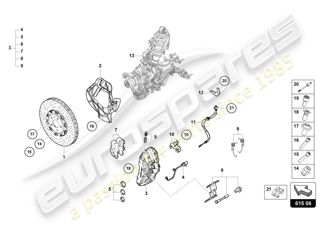 a part diagram from the lamborghini sto (2022) parts catalogue