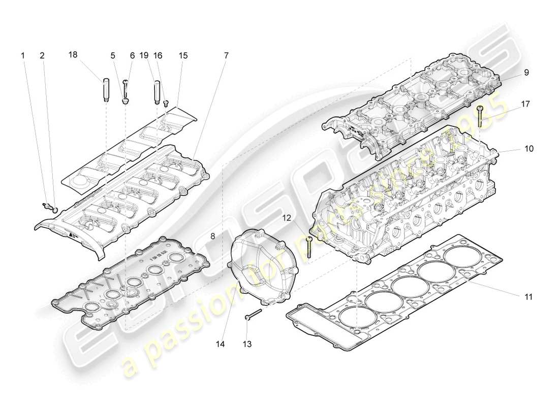 a part diagram from the lamborghini gallardo coupe (2008) parts catalogue