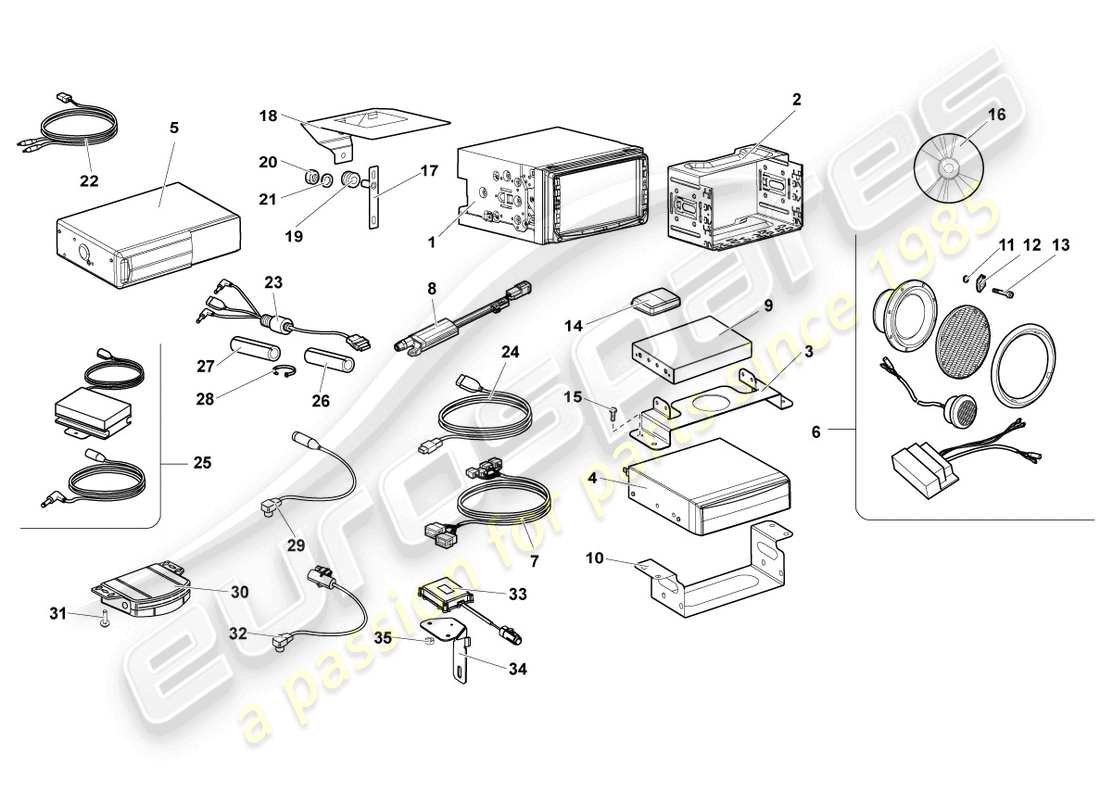a part diagram from the Lamborghini LP640 Roadster (2010) parts catalogue