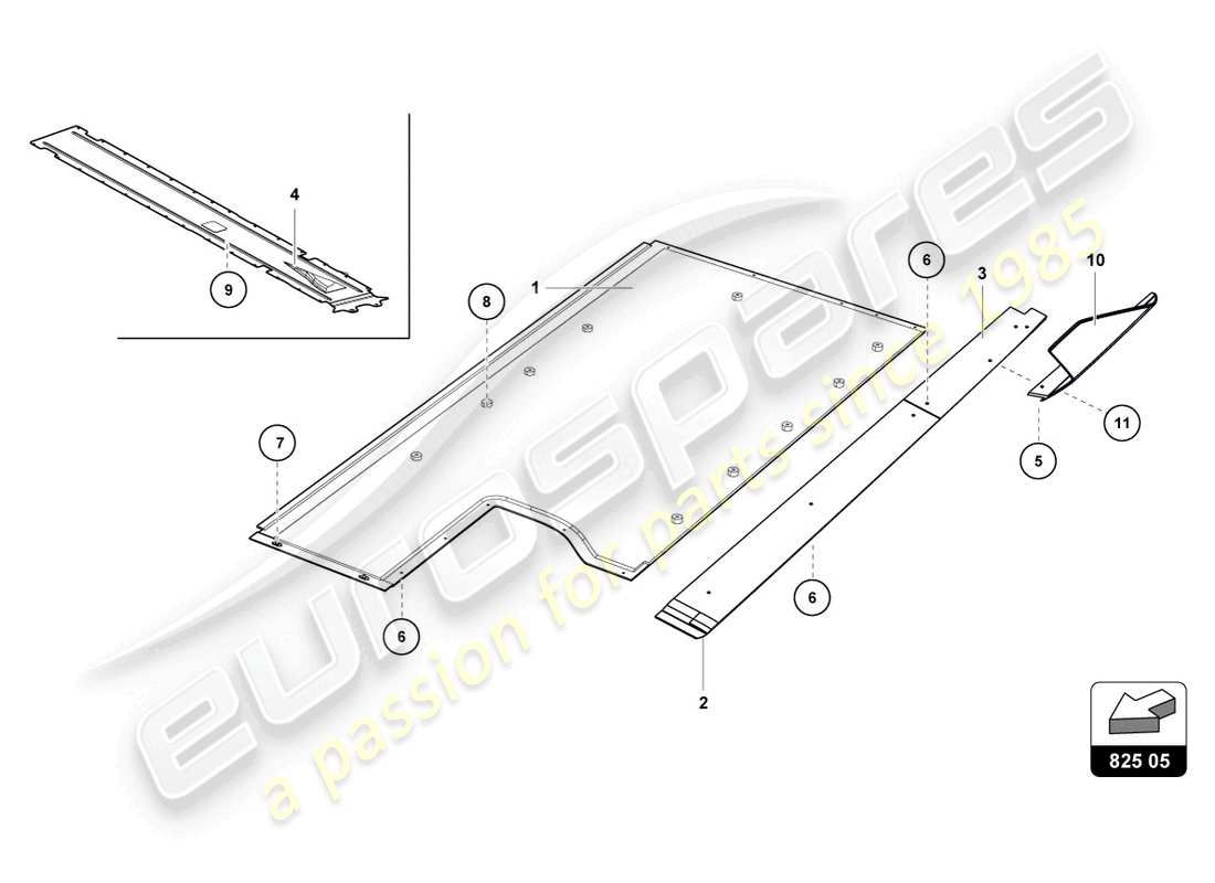 a part diagram from the lamborghini huracan squadra corse parts catalogue