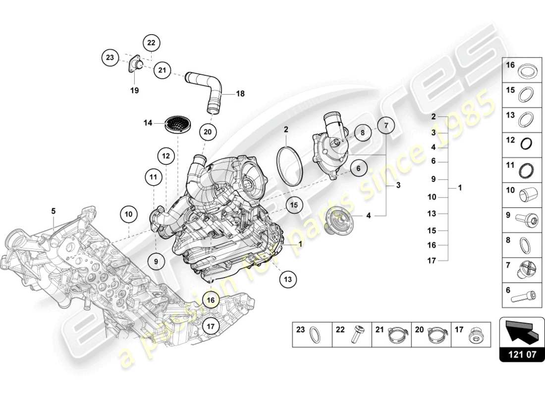 a part diagram from the lamborghini huracan squadra corse parts catalogue