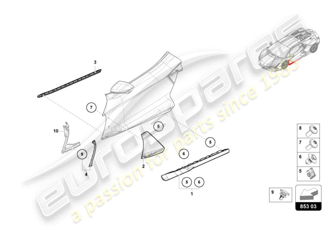 a part diagram from the lamborghini revuelto parts catalogue