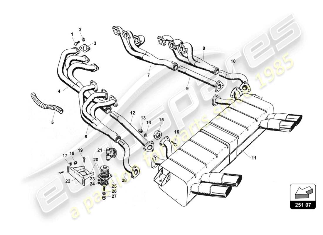a part diagram from the Lamborghini Countach 25th Anniversary (1989) parts catalogue