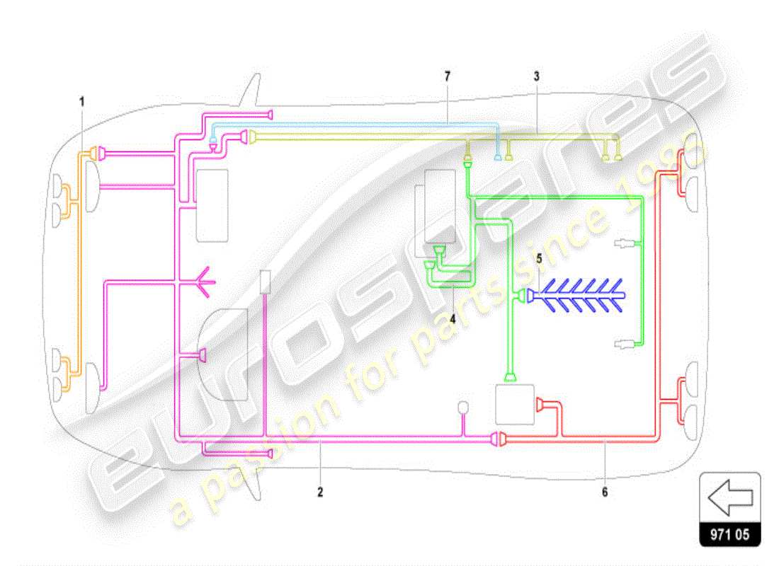 a part diagram from the lamborghini diablo vt (1996) parts catalogue