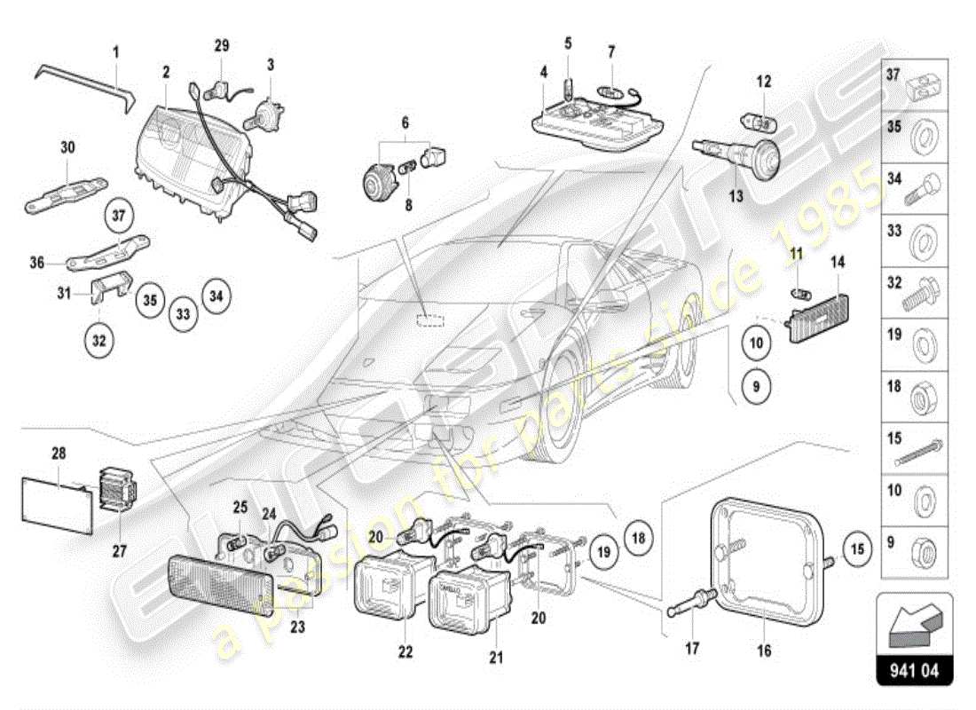 a part diagram from the lamborghini diablo parts catalogue