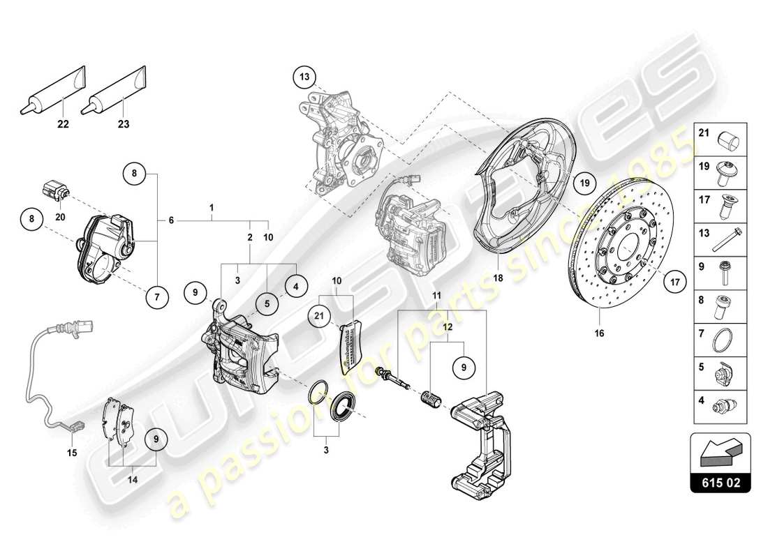 a part diagram from the lamborghini urus parts catalogue