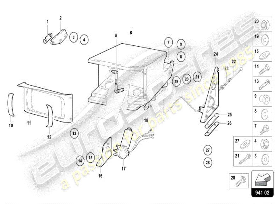a part diagram from the lamborghini diablo vt (1996) parts catalogue