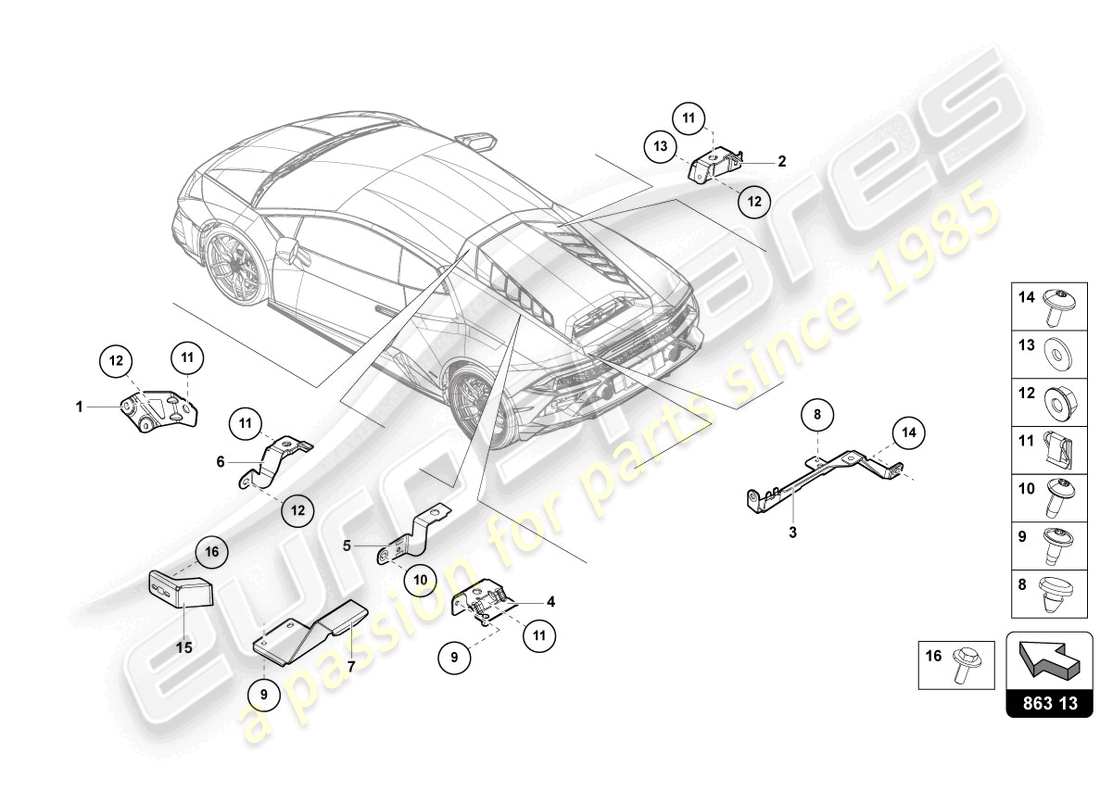 a part diagram from the lamborghini huracan sterrato parts catalogue