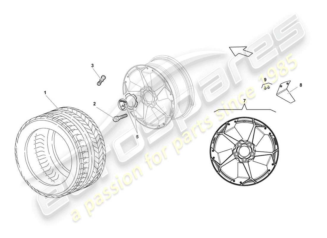 a part diagram from the lamborghini reventon roadster parts catalogue