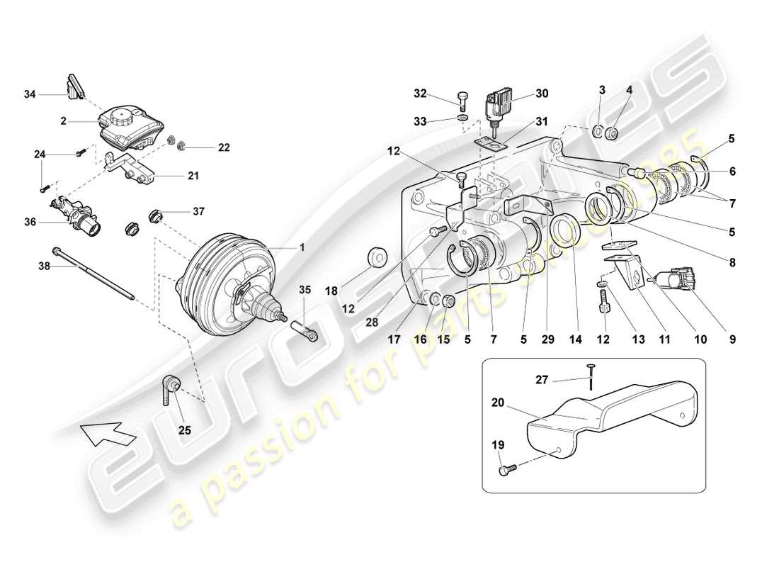 a part diagram from the lamborghini murcielago parts catalogue