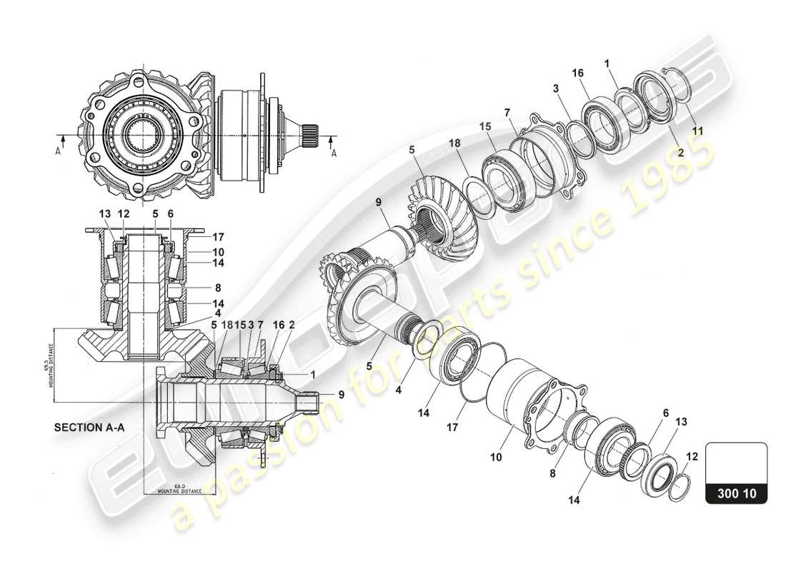 a part diagram from the lamborghini super trofeo evo 2 (2022) parts catalogue