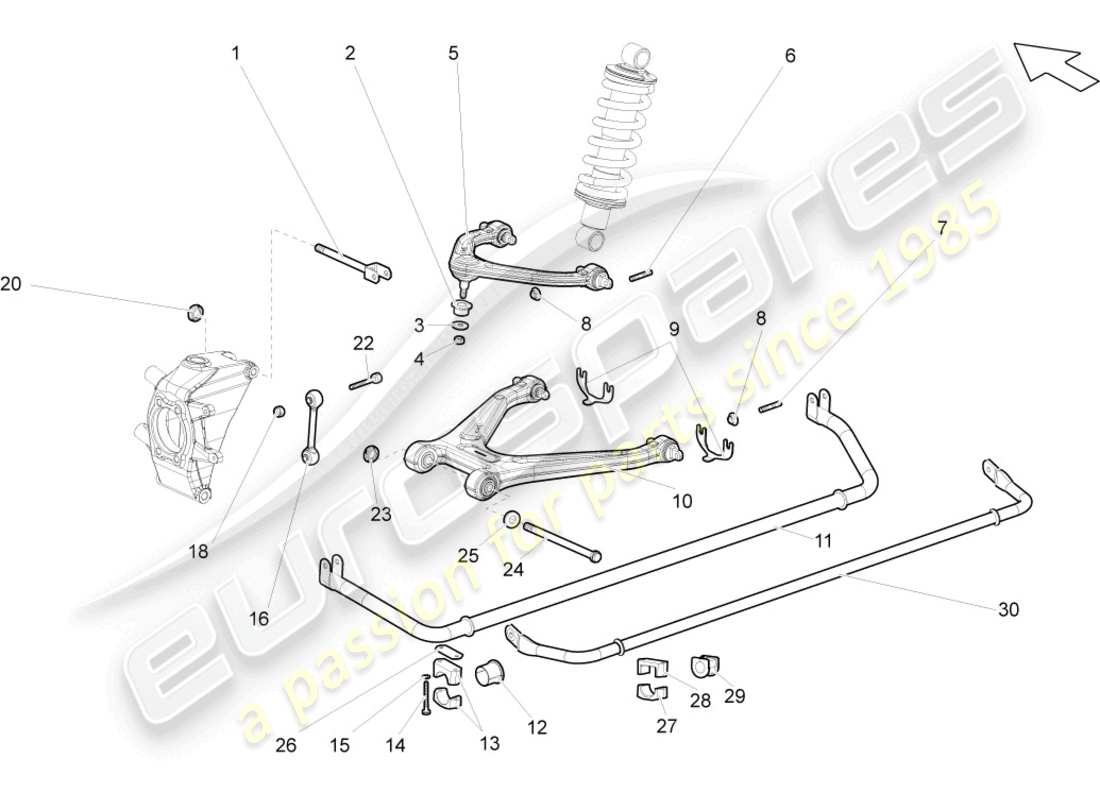 a part diagram from the Lamborghini Gallardo Coupe (2005) parts catalogue