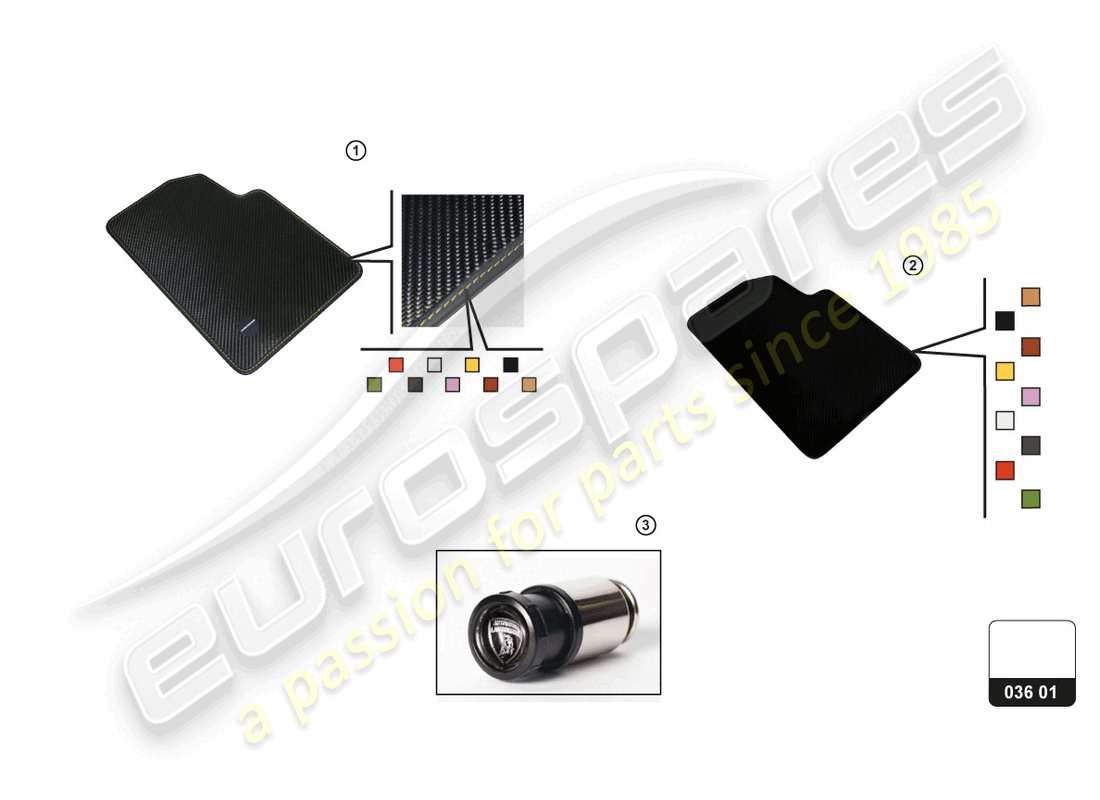 a part diagram from the lamborghini huracan sterrato (accessories) parts catalogue