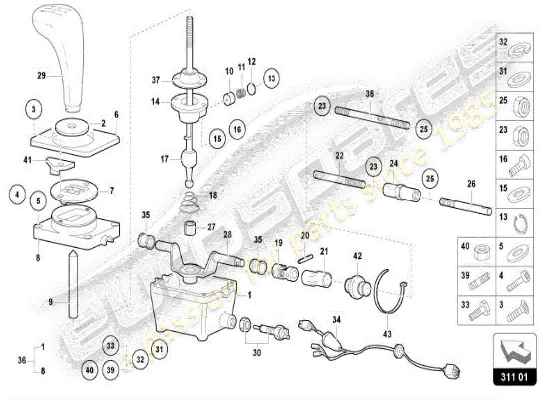 a part diagram from the lamborghini diablo parts catalogue