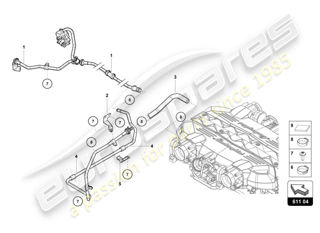 a part diagram from the lamborghini countach parts catalogue
